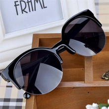 High Quality 2016 New Fashion Retro Designer Super Round Circle Glasses Cat Eye Semi-Rimless Women’s Sunglasses Glasses Goggles