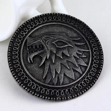 Exquisite Christmas gift game of thrones brooches Pin winter is coming Targaryen wolf punk large brooches badge Dress Accessory