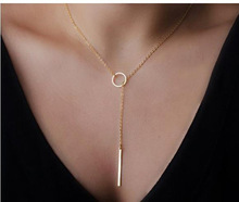 2015 New Stunning Celebrity Sideways Vertical Hammered Bar Charm Infinity Pendant Necklace Chain Wedding Event Jewelry