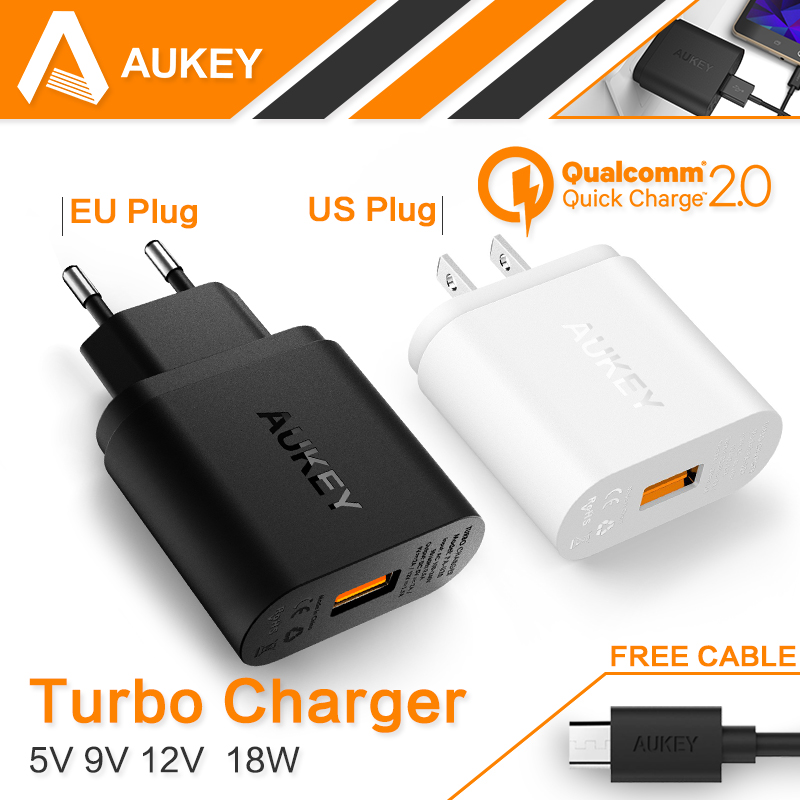  Qualcomm Certified Aukey Quick Charge 2 0 18W USB Wall Charger Smart Fast Charging For