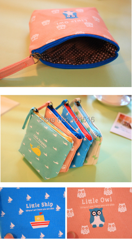 2014 New Korea Style Square Cute Happy Family Small Purse / Coin Bag