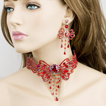 Red Bowknot Collar Necklace Wedding Jewelry Set,Fashion Jewelry - Free-Shipping-Wholesale-Red-Bowknot-Collar-Necklace-Wedding-Jewelry-Set-Fashion-Jewelry-Set-Factory-Price.jpg_350x350