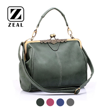 Brand new vintage bags retro PU leather tote bag women messenger bags small green clutch ladies shoulder bag handbags