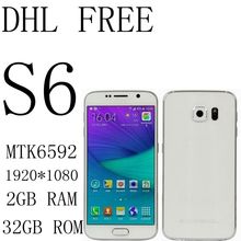 S6 DHL MTK6592 Octa core 2GB RAM 32GB ROM MTK6582 QUAD CORE 5.1inch 1920×1080 13MP 3G Show 4G LTE smartphone Cell phone