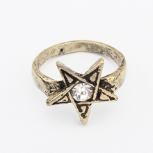 New Style Punk Antique Silver Plated Star Rings For Women Men Vintage Jewelry Pentagram Finger Ring