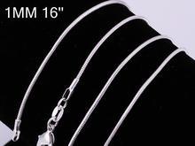 Free Shipping, 925 Sterling Silver Snake Chain Necklace, 1MM Chain 16-24” Snake chain, Wholesale Fashion Jewelry RM109