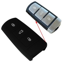 Black Silicone Remote Case Cover Holder Protecting Bag Fit For VW 3 Buttons Smart Key B6 B7 Magotan Passat CC