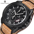 Famous Brand Luxury watch men chronograph quartz watches leather wristwatches sport military relogios original saat
