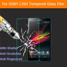 Hot 0.26mm 2.5D Premium Anti-shatter Tempered Glass film for Sony Xperia ZL XZQ L35H C6502 C6503 5.0″ lcd Screen Protector film