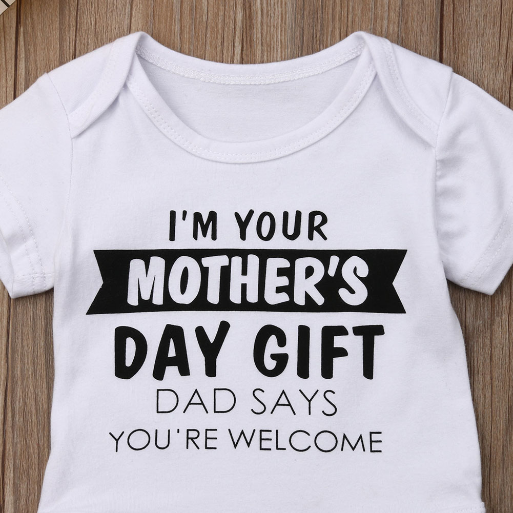 2019 new newborn baby girl boy mother"s day bodysuit letter