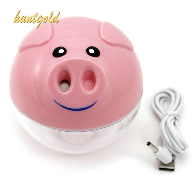 Hot Sale Portable Mini Pig USB Ultrasonic Air Diffuser Humidifier With LED Light