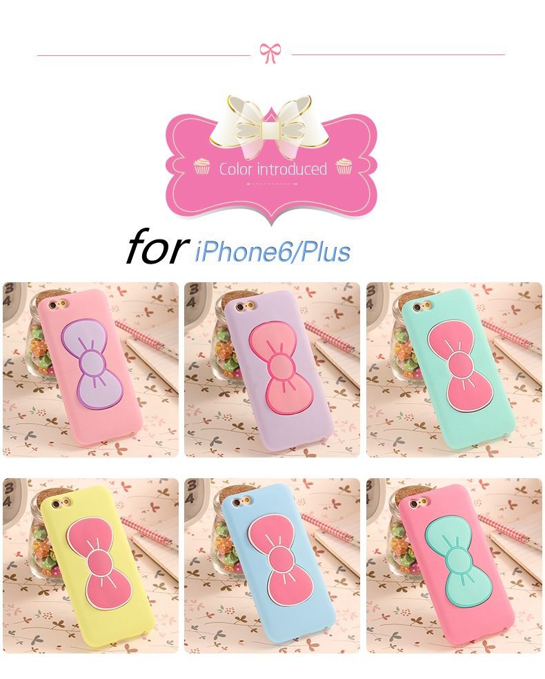 Case For IPhone 7 6S Plus Fashion Lovely 3D Bow Knot Soft Silicon Case For IPhone 6 6S 5 5SE 4