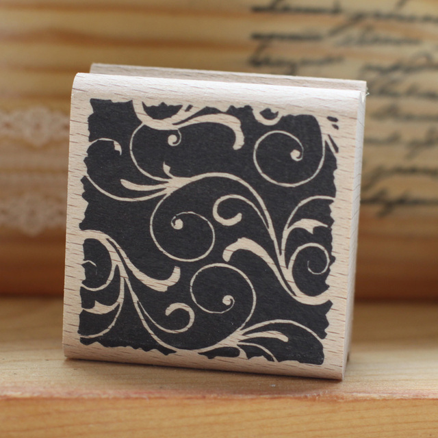Vintage stamp bord laciness rubber wood diy stamp 5*5cm in stamps ...