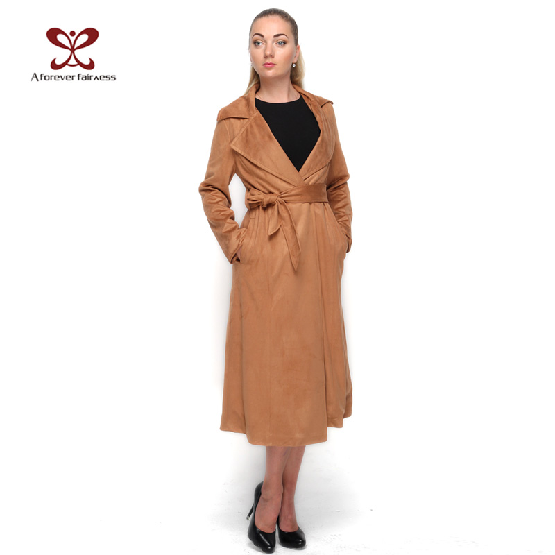 Winter Brand Designer Long Trench Coat for Women British Style Maxi Trench Coat Windbreaker Slim Fashion With Belt Outerwear 914