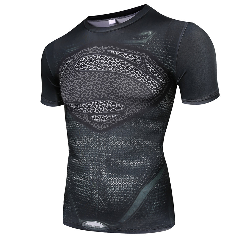 New Gym Fitness Compression font b Shirt b font font b Men b font Anime Superhero
