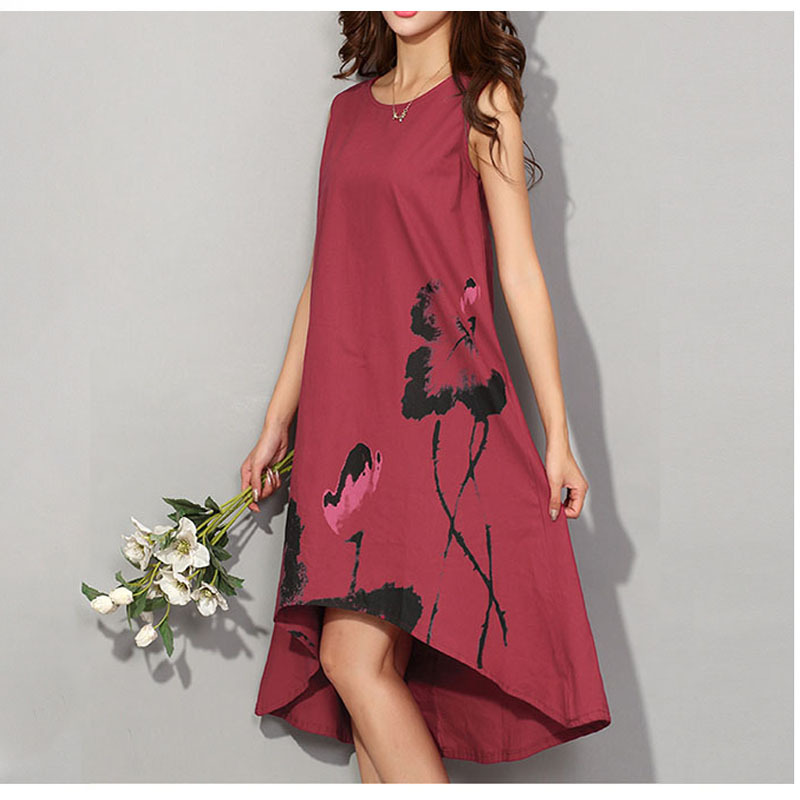 Summer-Dress-2015-Sleeveless-Dress-Plus-Size-Cotton-Vintage-Flower ...