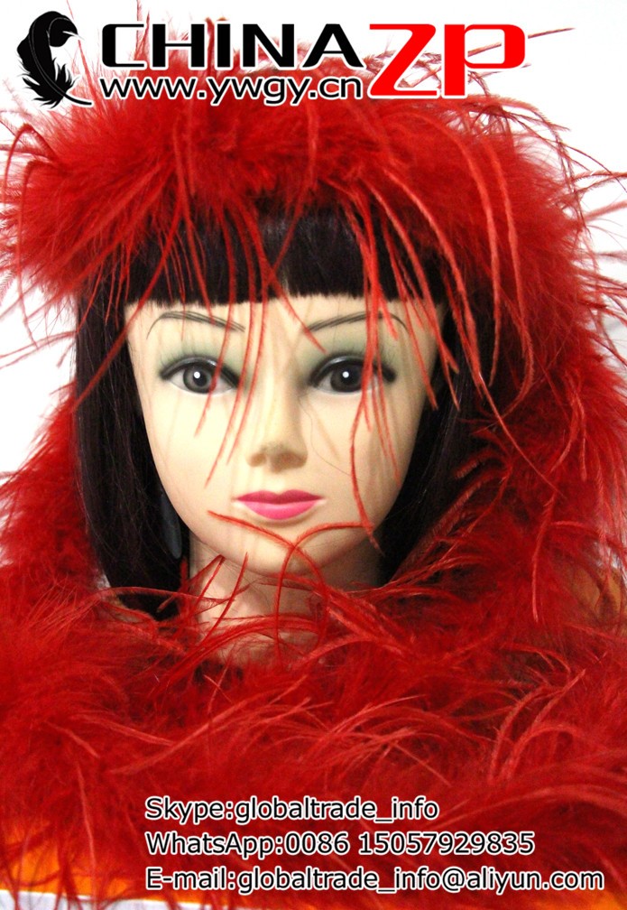 red ostrich feathers boa (4)
