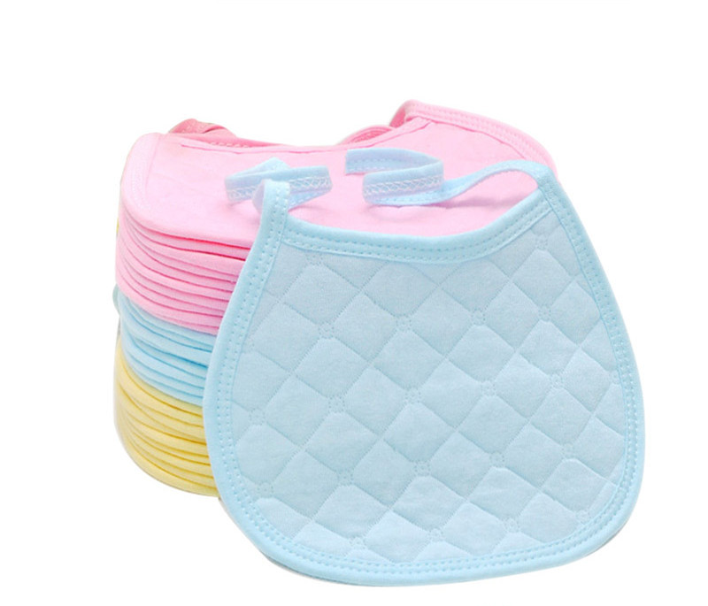 Hot Selling New Solid Color 100 cotton Baby Girl Boy Bib Saliva Towel Slabber Bandana Bibs