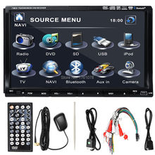 2015 2 DIN GPS Navigation Car DVD player 7″ Touch Screen Universal Car Radio Stereo Bluetooth iPod 3D Map USB Android optional