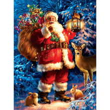2015 New DIY 3D Diamond Painting Santa And Animal Pattern embroideri with bead Yarn Dyed Craft Christmas Gift For Home Decora