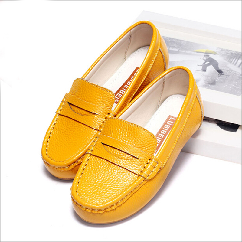 2016 New Boys font b Girls b font Leather Shoes Baby Moccasins kids Shoes Loafers Sneakers