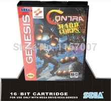 Sega MD games card with Box – Contra Hard Corps only NTSC format For 16 bit Sega MegaDrive Genesis Game Cartridge Console
