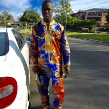 2016 African Man Traditional Riche Bazin High Quality Embroidery Dashiki With Trouser Pants Fashion Style Plus Size PH30