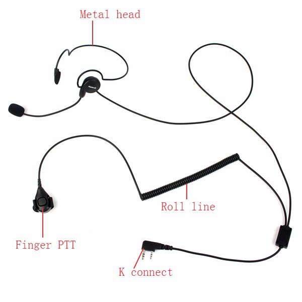  Retevis 2 Pin Earpiece Mic Finger PTT Headset (8)