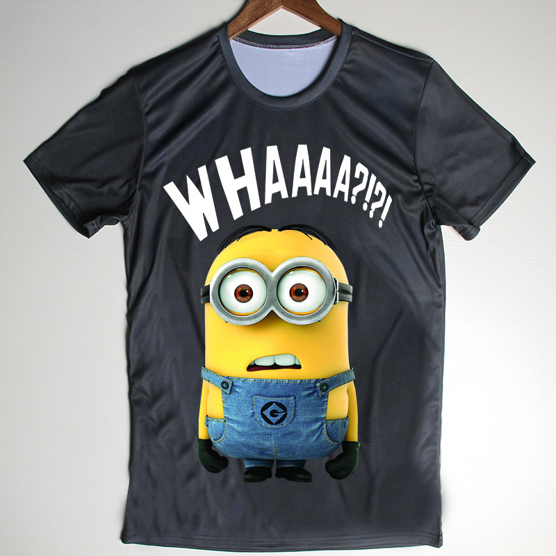 Fashion Tees Minion Whaaaa  Despicable Me 2 T Shirts Men Tops Man Camisetas Casual Fitness