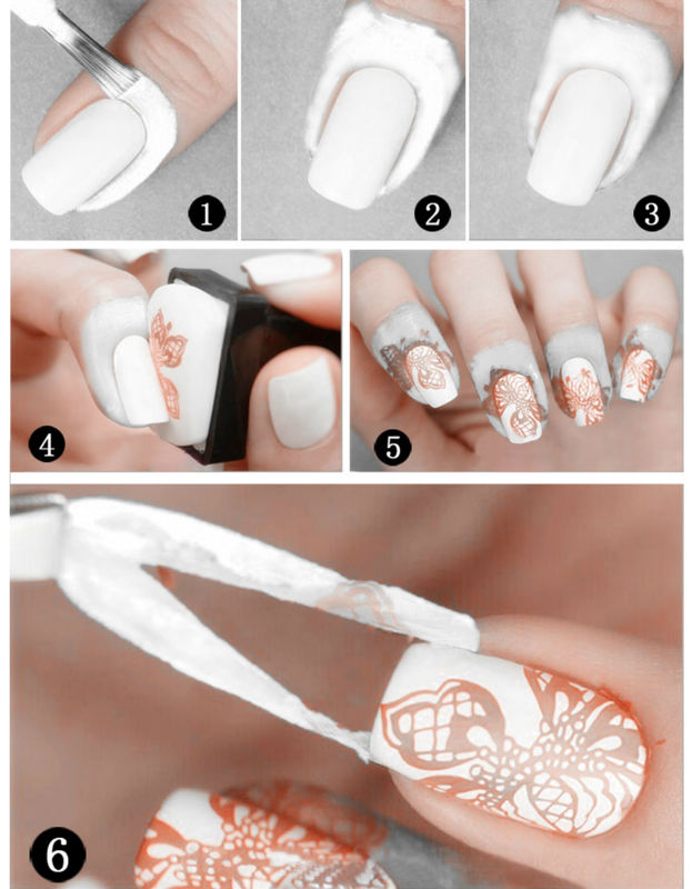 White Peel Off extra nail polish nail art Tape Latex Finger skin 