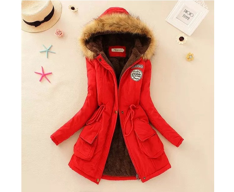 New Fashion Women Jacket Winter Warm Solid Hooded Coat Female Casual Slim Fur Collar Women Jacket And Coats Abrigos Mujer JT142 (2)