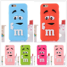 Soft silicone M&M Chocolate Case For iphone 6 6G M Rainbow Beans case cover For iphone6 Free Ship