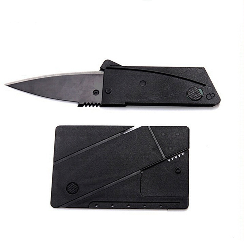 1 шт. Стали металлической ручкой кредитная карта нож складной безопасности нож открытый карманный бумажник инструмент