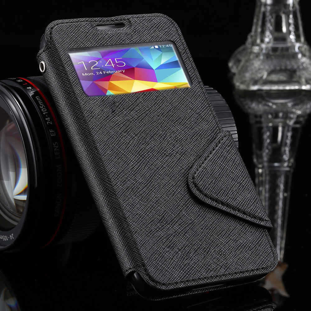 Stand Flip Leather Case for Samsung Galaxy S4 S IV i9500 Mobile Phone Accessories Cover Card