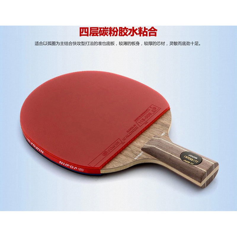 Pingpong racket table tennis rackets hybrid wood long handle and short handle horizontal grip and straight grip red blue rubber