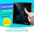 Hot Sales Led indicator 5 gangs 1 way Black wall touch lamp switches DIY Buttons touch