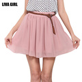 New Fashion 2016 Summer Skirts Sexy Mini Pleated Skirt Solid Color High Waist Stretch Cute Chiffon