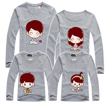 T Shirts Father and Son Women Clothing Matching family outfits Long sleeves t-shirts men mother daughter clothes o neck