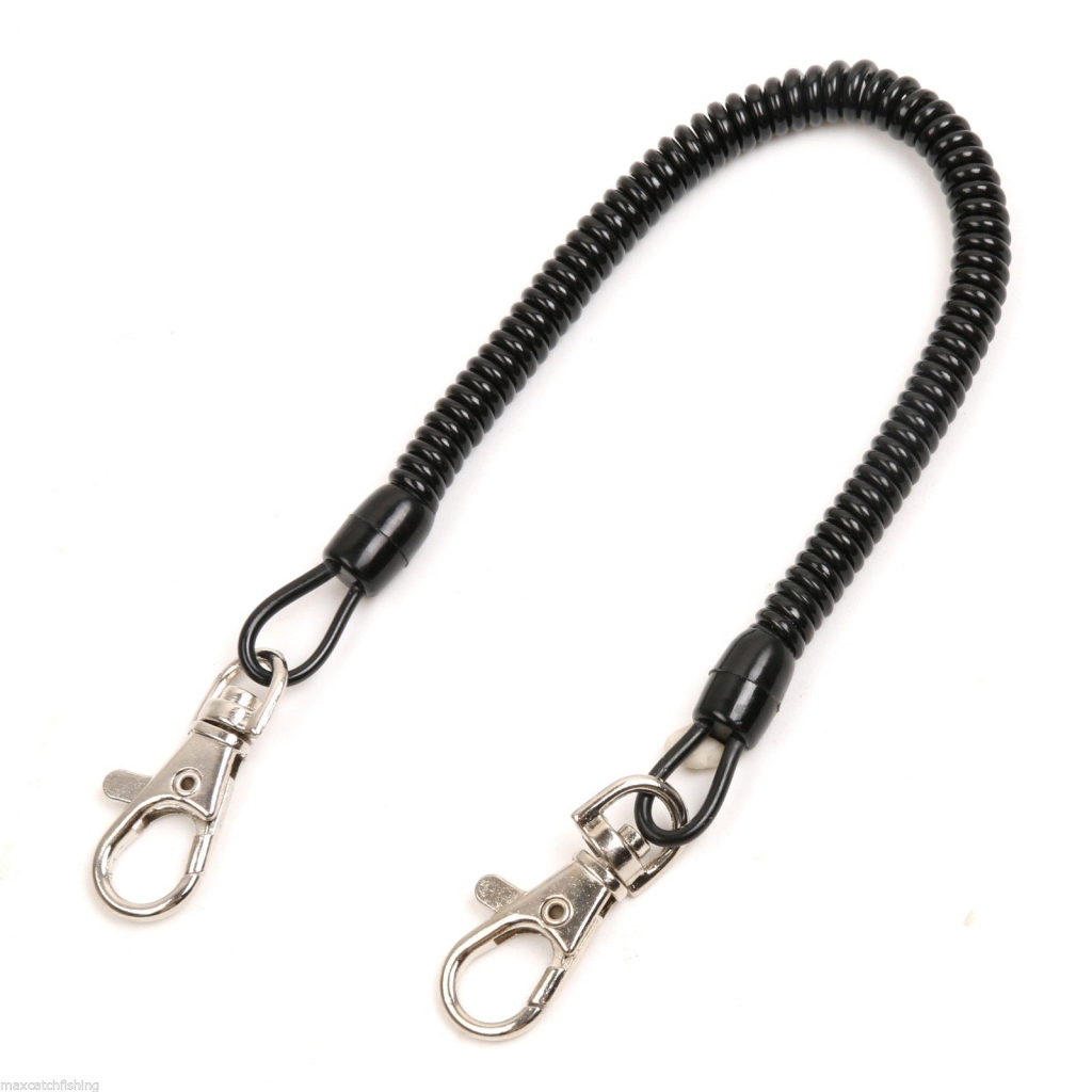 Fly Fishing Lanyard Retractable Coiled Rope Net Quick Release Holder Buckle GL 