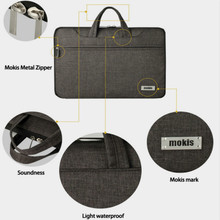 Mokis Laptop Sleeve Shoulder Computer Bag Suit for Portable Carrying for 14 inch Computer Tablet Black/Brown Color Handbags