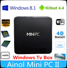 Newest Original Ainol Mini PC II 2 Intel Z3735F Windows 8.1 OS Android 4.4 2GB/32GB RAM/ROM HDMI Mini Computer PC for office