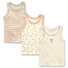 export quality boy cotton vest 3pcs/pack hurdles vest bottoming breathable thin super soft sweat uptake vest children boys