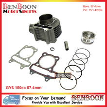 GY6 150cc 57.4mm Cylinder Kit 157QMJ Chinese Scooter Parts ATV Parts Znen Baja Baotian Peace Taotao Icebear Romet Free Shipping