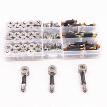 90PCS 3 in 1 M6 Plastic Metal Screw Nuts and Bolt Set Durable Kitchen Cabinet Furniture Accessories Connectors New Arrival