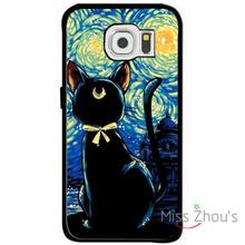 For iphone 4/4s 5/5s 5c SE 6/6s plus ipod touch 4/5/6 back skins mobile cellphone cases cover sailor moon cat starry night