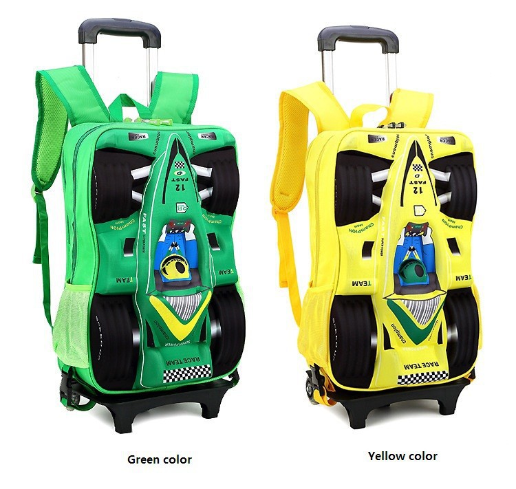 Children\\\'s-cartoon-car-stereo-rod-rolling-suitcase-luggage-bag-children-3D-trolley-school-bags-5