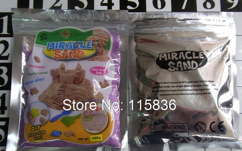 2015 hot selling children sand toys Mars space genuine magic sand 150g small aluminium foil pouch MIRACLE SAND kids play sand