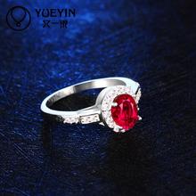 R026 New Arrival anillos de plata 925 sterling silver ring fashion ruby jewellery rings for women