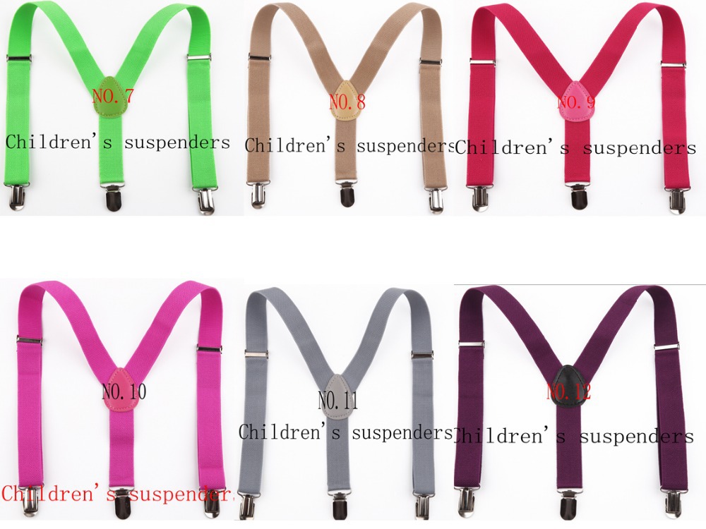 2015 Hot fashion 110 colors adjustable baby Suspenders Y back 3 clip children elastic Braces for
