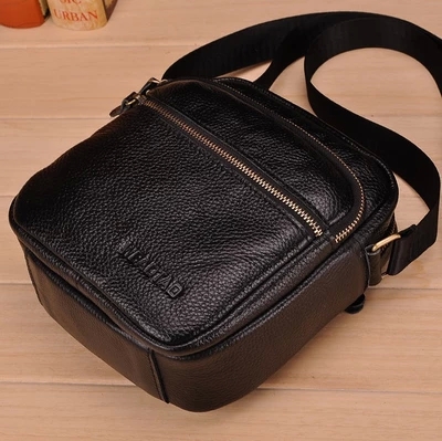 Hot sell genuine leather men bags brand men small messenger bag fashion mini men s shoulder